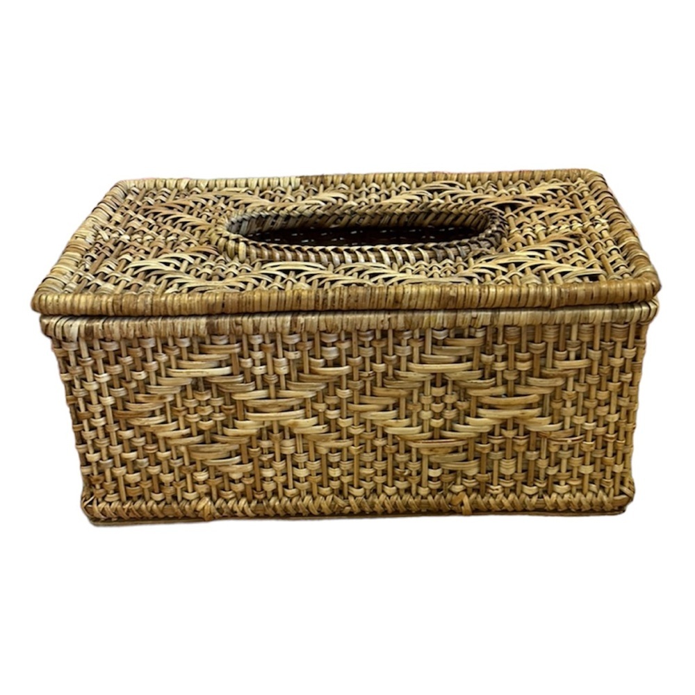 Crown | Fish Woven/Wicker‎ Rattan Tissue Box Decor Brown